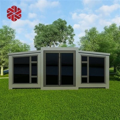 Casa espandibile per container prefabbricato mobile da 40 piedi Casa vivente portatile prefabbricata in acciaio leggero di sicurezza con 2 camere da letto